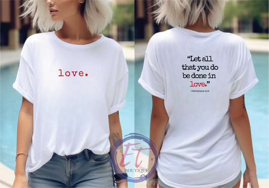 Love Script Inspirational Bible Verse Unisex Short Sleeve or Crewneck Sweatshirt - Endlessly Trendy Boutique