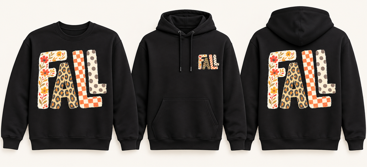 FALL Floral & Leopard Autumn Shirt sweatshirt and hoodie front and back mockup