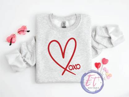 Heart XOXO Valentine’s Day Tee or Crewneck Sweatshirt - Endlessly Trendy Boutique