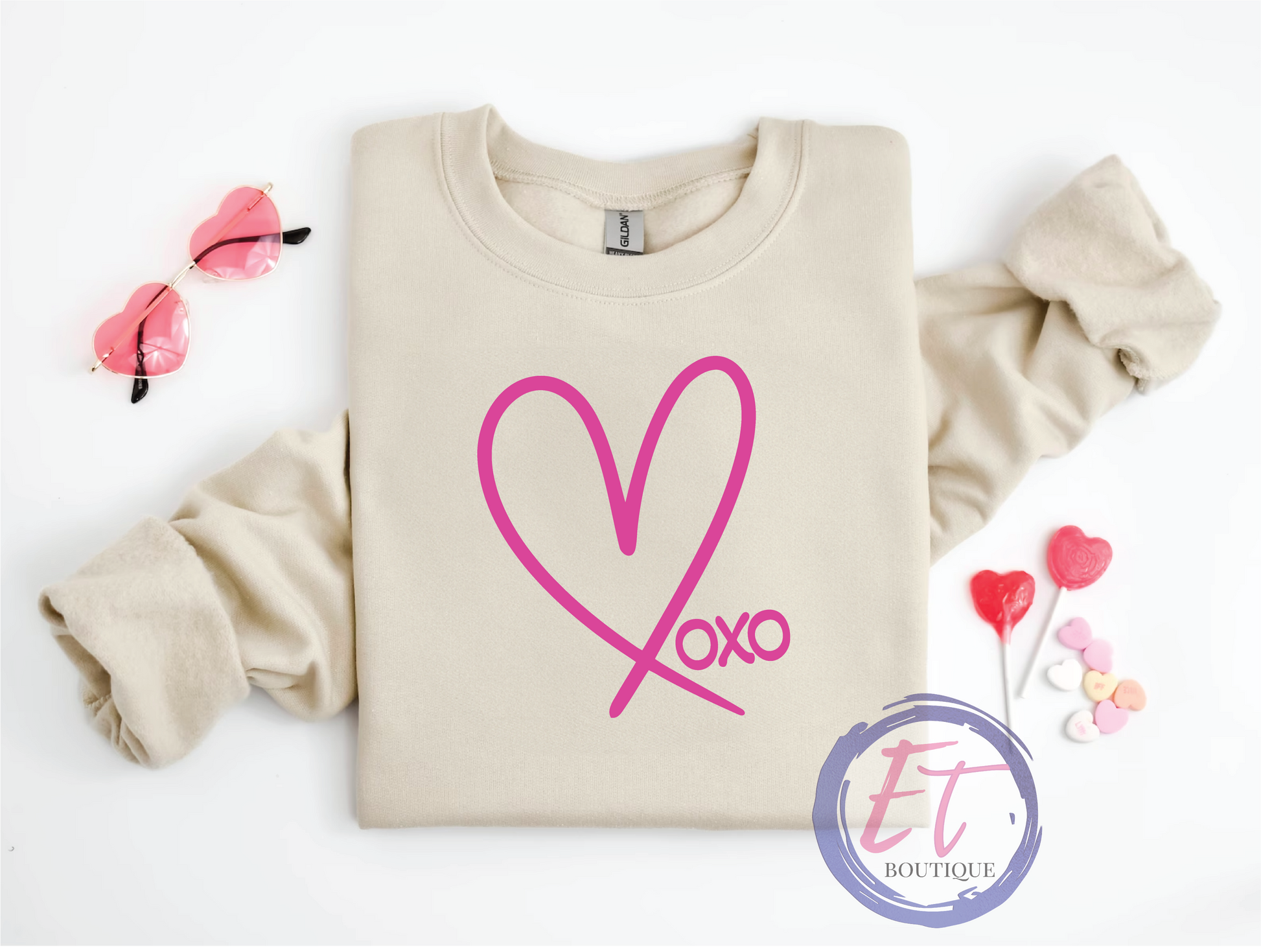 Heart XOXO Valentine’s Day Tee or Crewneck Sweatshirt - Endlessly Trendy Boutique