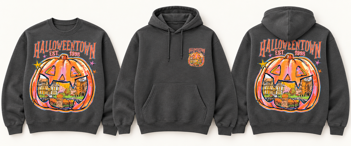 Pumpkin Halloween Shirt sweatshirt and hoodie front and back mockup